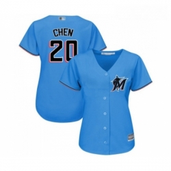 Womens Miami Marlins 20 Wei Yin Chen Replica Blue Alternate 1 Cool Base Baseball Jersey