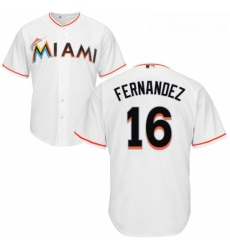 Youth Majestic Miami Marlins 16 Jose Fernandez Authentic White Home Cool Base MLB Jersey