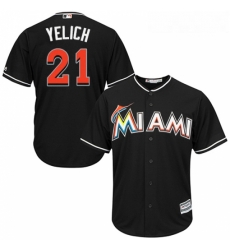 Youth Majestic Miami Marlins 21 Christian Yelich Authentic Black Alternate 2 Cool Base MLB Jersey