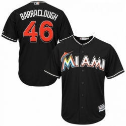 Youth Majestic Miami Marlins 46 Kyle Barraclough Authentic Black Alternate 2 Cool Base MLB Jersey 