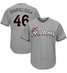 Youth Majestic Miami Marlins 46 Kyle Barraclough Authentic Grey Road Cool Base MLB Jersey 
