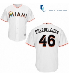 Youth Majestic Miami Marlins 46 Kyle Barraclough Authentic White Home Cool Base MLB Jersey 