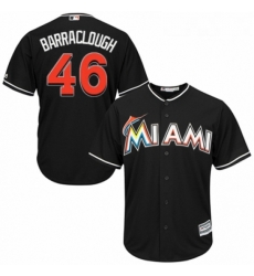 Youth Majestic Miami Marlins 46 Kyle Barraclough Replica Black Alternate 2 Cool Base MLB Jersey 
