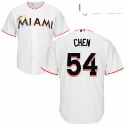 Youth Majestic Miami Marlins 54 Wei Yin Chen Authentic White Home Cool Base MLB Jersey