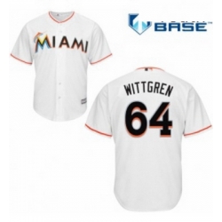 Youth Majestic Miami Marlins 64 Nick Wittgren Replica White Home Cool Base MLB Jersey 