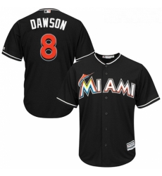 Youth Majestic Miami Marlins 8 Andre Dawson Authentic Black Alternate 2 Cool Base MLB Jersey