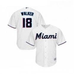 Youth Miami Marlins 18 Neil Walker Replica White Home Cool Base Baseball Jersey 