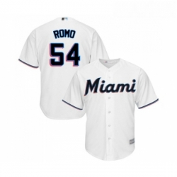 Youth Miami Marlins 54 Sergio Romo Replica White Home Cool Base Baseball Jersey 