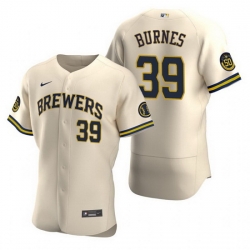 Men Milwaukee Brewers 39 Corbin Burnes Cream Flex Base Stitched MLB jersey