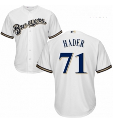 Mens Majestic Milwaukee Brewers 71 Josh Hader Replica Navy Blue Alternate Cool Base MLB Jersey 
