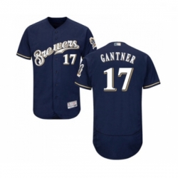 Mens Milwaukee Brewers 17 Jim Gantner Navy Blue Alternate Flex Base Authentic Collection Baseball Jersey