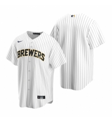 Mens Nike Milwaukee Brewers Blank White Alternate Stitched Baseball Jersey