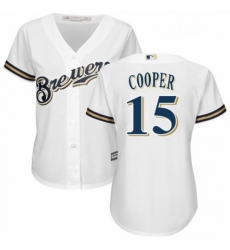 Womens Majestic Milwaukee Brewers 15 Cecil Cooper Authentic Navy Blue Alternate Cool Base MLB Jersey 