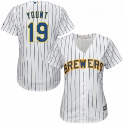 Womens Majestic Milwaukee Brewers 19 Robin Yount Authentic White Alternate Cool Base MLB Jersey