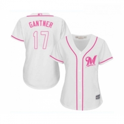 Womens Milwaukee Brewers 17 Jim Gantner Replica White Fashion Cool Base Baseball Jersey 