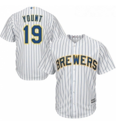 Youth Majestic Milwaukee Brewers 19 Robin Yount Authentic White Alternate Cool Base MLB Jersey