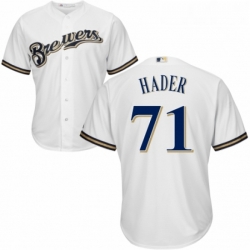 Youth Majestic Milwaukee Brewers 71 Josh Hader Authentic Navy Blue Alternate Cool Base MLB Jersey 