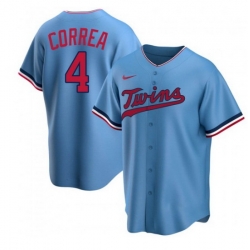 Men Minnesota Twins 4 Carlos Correa Blue Cool Base Stitched jersey