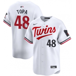 Men Minnesota Twins 48 Justin Topa White 2024 Home Limited Cool Base Stitched Baseball Jersey