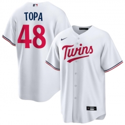 Men Minnesota Twins 48 Justin Topa White Cool Base Stitched Baseball Jersey