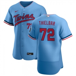 Men Minnesota Twins 72 Caleb Thielbar Men Nike Light Blue Alternate 2020 Flex Base Team MLB Jersey