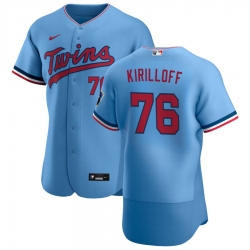 Men Minnesota Twins 76 Alex Kirilloff Men Nike Light Blue Alternate 2020 Flex Base Team MLB Jersey