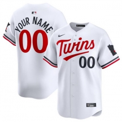 Men Minnesota Twins Active Player Custom White 2024 Home Limited Cool Base Stitched Baseball Jersey