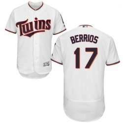 Mens Majestic Minnesota Twins 17 Jose Berrios White Home Flex Base Authentic Collection MLB Jersey