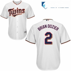 Mens Majestic Minnesota Twins 2 Brian Dozier Replica White Home Cool Base MLB Jersey