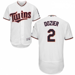 Mens Majestic Minnesota Twins 2 Brian Dozier White Home Flex Base Authentic Collection MLB Jersey