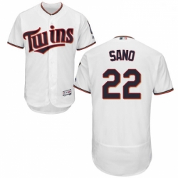 Mens Majestic Minnesota Twins 22 Miguel Sano White Home Flex Base Authentic Collection MLB Jersey