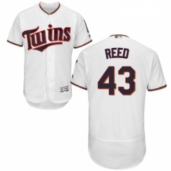 Mens Majestic Minnesota Twins 43 Addison Reed White Home Flex Base Authentic Collection MLB Jersey
