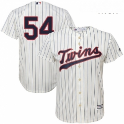 Mens Majestic Minnesota Twins 54 Ervin Santana Replica Cream Alternate Cool Base MLB Jersey