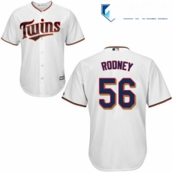 Mens Majestic Minnesota Twins 56 Fernando Rodney Replica White Home Cool Base MLB Jersey 