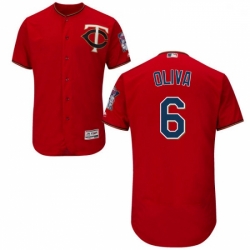 Mens Majestic Minnesota Twins 6 Tony Oliva Authentic Scarlet Alternate Flex Base Authentic Collection MLB Jersey