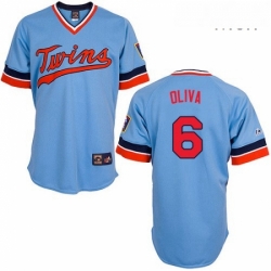 Mens Majestic Minnesota Twins 6 Tony Oliva Replica Light Blue Cooperstown Throwback MLB Jersey