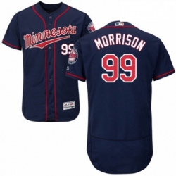 Mens Majestic Minnesota Twins 99 Logan Morrison Authentic Navy Blue Alternate Flex Base Authentic Collection MLB Jersey