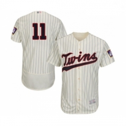 Mens Minnesota Twins 11 Jorge Polanco Cream Alternate Flex Base Authentic Collection Baseball Jersey