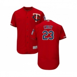 Mens Minnesota Twins 23 Nelson Cruz Scarlet Alternate Flex Base Authentic Collection Baseball Jersey