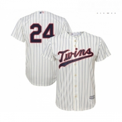 Mens Minnesota Twins 24 C J Cron Replica Cream Alternate Cool Base Baseball Jersey 