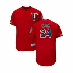 Mens Minnesota Twins 24 C J Cron Scarlet Alternate Flex Base Authentic Collection Baseball Jersey