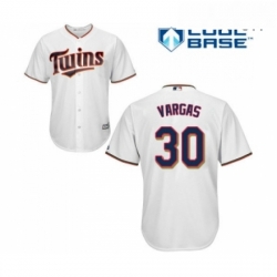 Mens Minnesota Twins 30 Kennys Vargas Replica White Home Cool Base Baseball Jersey