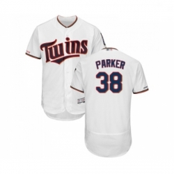 Mens Minnesota Twins 38 Blake Parker White Home Flex Base Authentic Collection Baseball Jersey