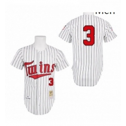 Mens Mitchell and Ness 1991 Minnesota Twins 3 Harmon Killebrew Authentic White Throwback MLB Jersey