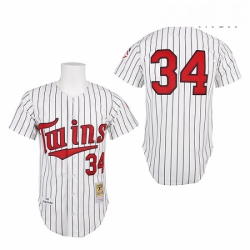 Mens Mitchell and Ness 1991 Minnesota Twins 34 Kirby Puckett Authentic White Throwback MLB Jersey