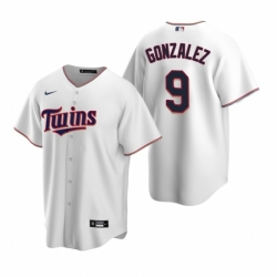 Mens Nike Minnesota Twins 9 Marwin Gonzalez White Home Stitched Baseball Jersey