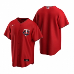 Mens Nike Minnesota Twins Blank Red Alternate Stitched Baseball Jersey