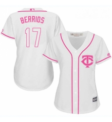 Womens Majestic Minnesota Twins 17 Jose Berrios Authentic White Fashion Cool Base MLB Jersey