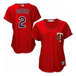 Womens Majestic Minnesota Twins 2 Brian Dozier Replica Scarlet Alternate Cool Base MLB Jersey