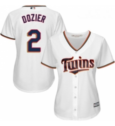 Womens Majestic Minnesota Twins 2 Brian Dozier Replica White Home Cool Base MLB Jersey